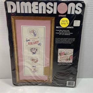 Dimensions Victorian Hearts Crewel Embroidery Kit No. 1452